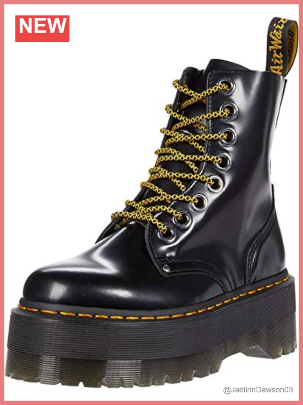 Leather Mid-Calf Lace-Up Platform Boots, Chunky Sole